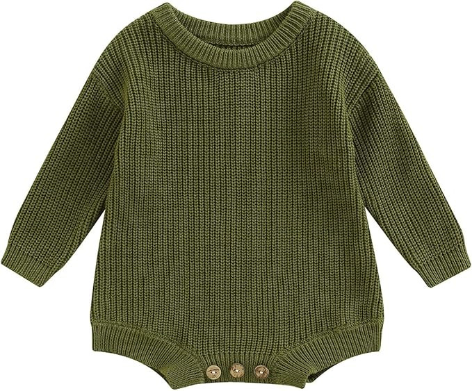 FYBITBO Baby Girl Boy Sweater Knit Oversized Pullover Sweatshirt Romper Onesie Warm Fall Winter C... | Amazon (US)