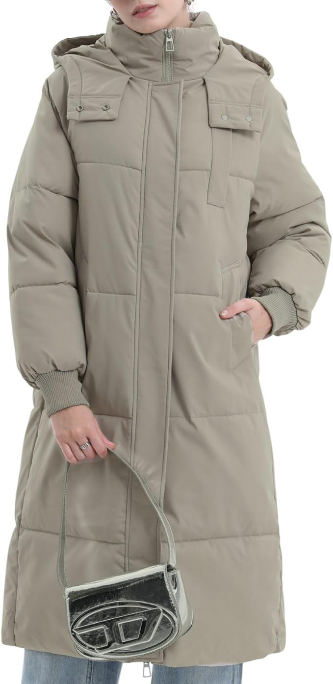 Long Puffer Jacket for Women,2024 Thickened Winter Coat Hooded with Deep Pockets, Ladies Warm Win... | Amazon (US)