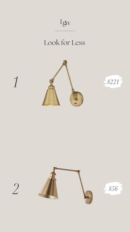 Look for Less $ — Brass Swing Arm Lamp

#LTKFindsUnder100 #LTKHome #LTKStyleTip