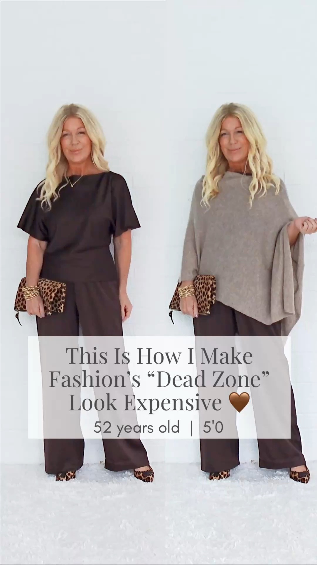 🤎 Fashion’s “dead zone” is here - the time when we struggle with "what do I wear?"
💬 Comment MOCHA!

Warm when you leave.
Cool by evening.
And nothing feels quite right.

This satiny mocha set solves the "what do I wear?” struggle from late summer through fall. 🍂

Wear it alone now.
Add the cashmere poncho as temperatures drop.
Modern. Luxurious. Expensive-looking.

🛍️ And it’s on SALE this weekend! 👀



🍂 ☕ 🤎 Sending Pumpkin *Spicy* Vibes, 
Valarie

#fashionover40 #fashionover50 #fashionover60 #fallfashion2026

#LTKOver40 #LTKSaleAlert #LTKPetite