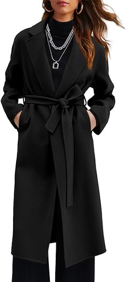 Duyang Women's Wool Blend Coat Oversized Long Winter Dress Coats for Women Thicken Warm Pea Coat ... | Amazon (US)