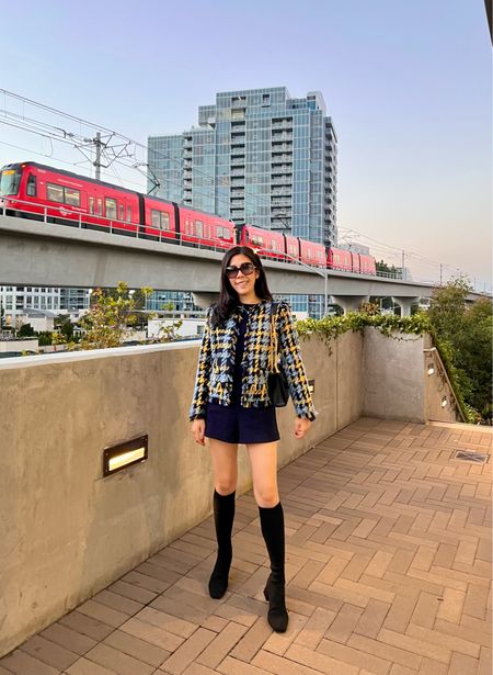These boots were certainly made for walking! This narrow knee high boots are perfect for standing on your feet all day! I previously wore these to DC and I managed over 25,000 steps without any pain or blisters! I paired them with my blue and yellow tees boxy jacket with my navy blue high waisted sailor shorts! 

#LTKshoecrush #LTKstyletip #LTKSeasonal
