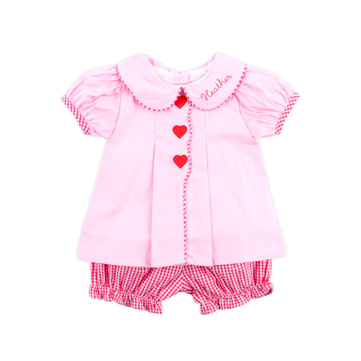 Valentine Hearts Pink Jane Bloomer Set | Classic Whimsy