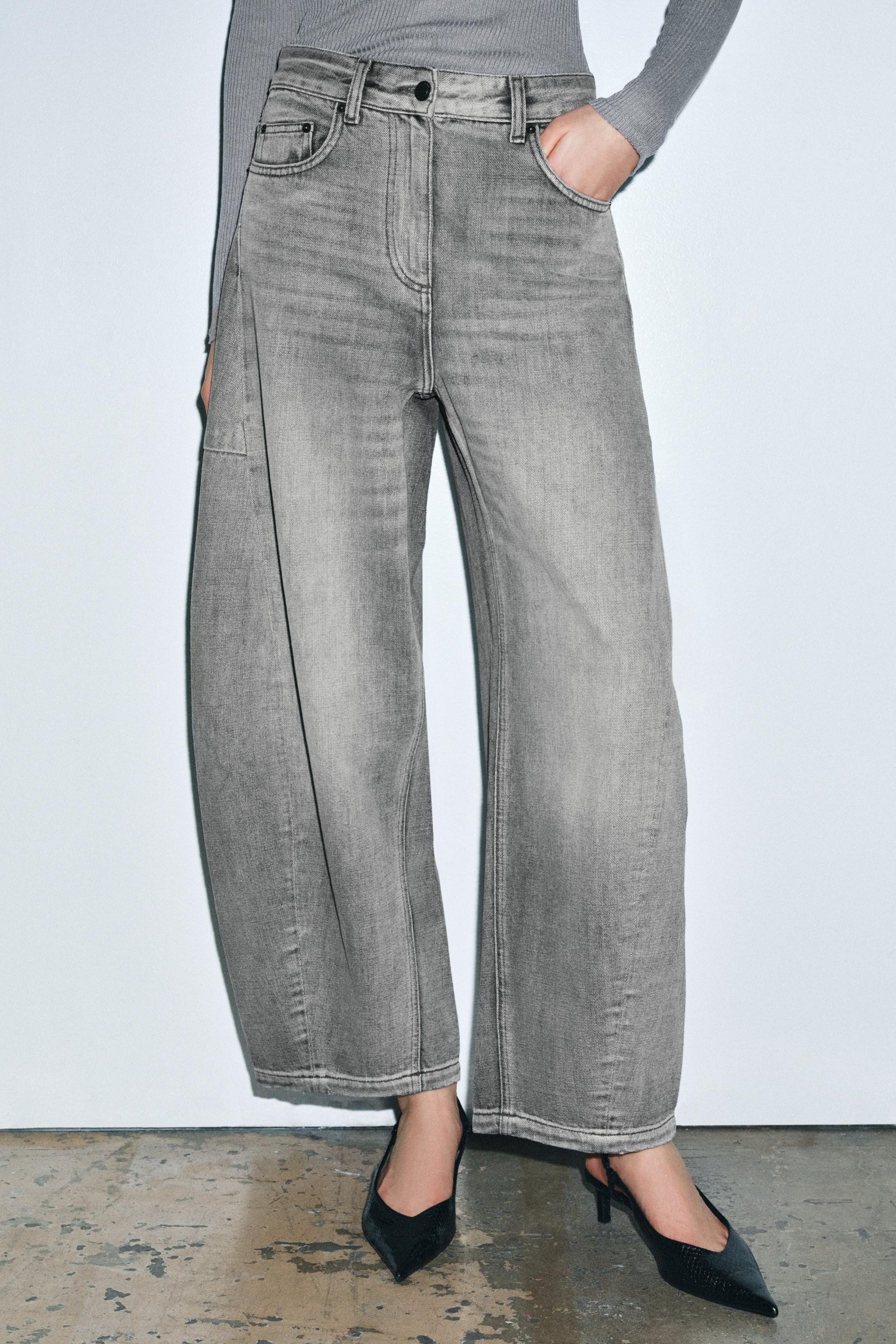 ZW COLLECTION MID-RISE ANKLE BALLOON JEANS | Zara US