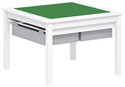 UTEX 2 in 1 Kids Construction Play Table with Storage Drawers and Built in Plate (White) | Amazon (US)
