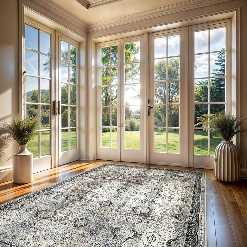 CAMILSON Printed Area Rugs with Ultra Thin Super Strong for Living Room Bedroom, Distressed Vinta... | Amazon (US)