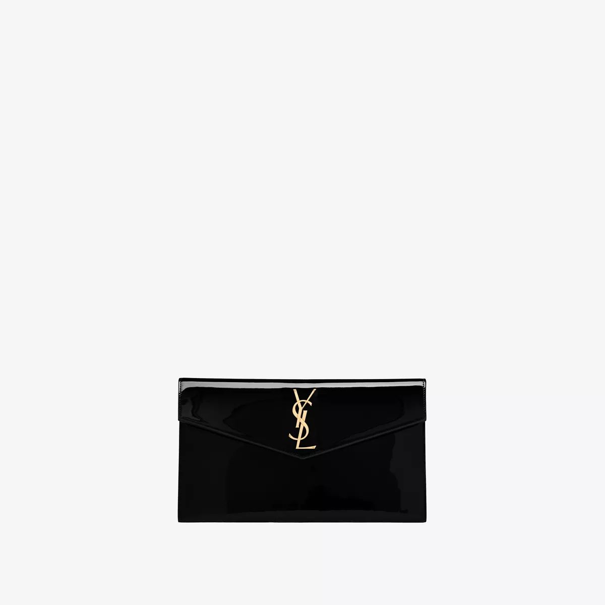 Uptown Pouch In Patent Leather Black One Size | Saint Laurent Inc. (Global)