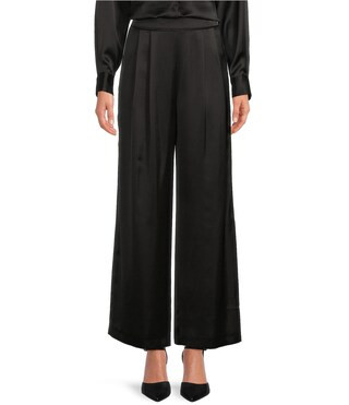 Devon Wide Leg High Rise Satin Pants | Dillard's