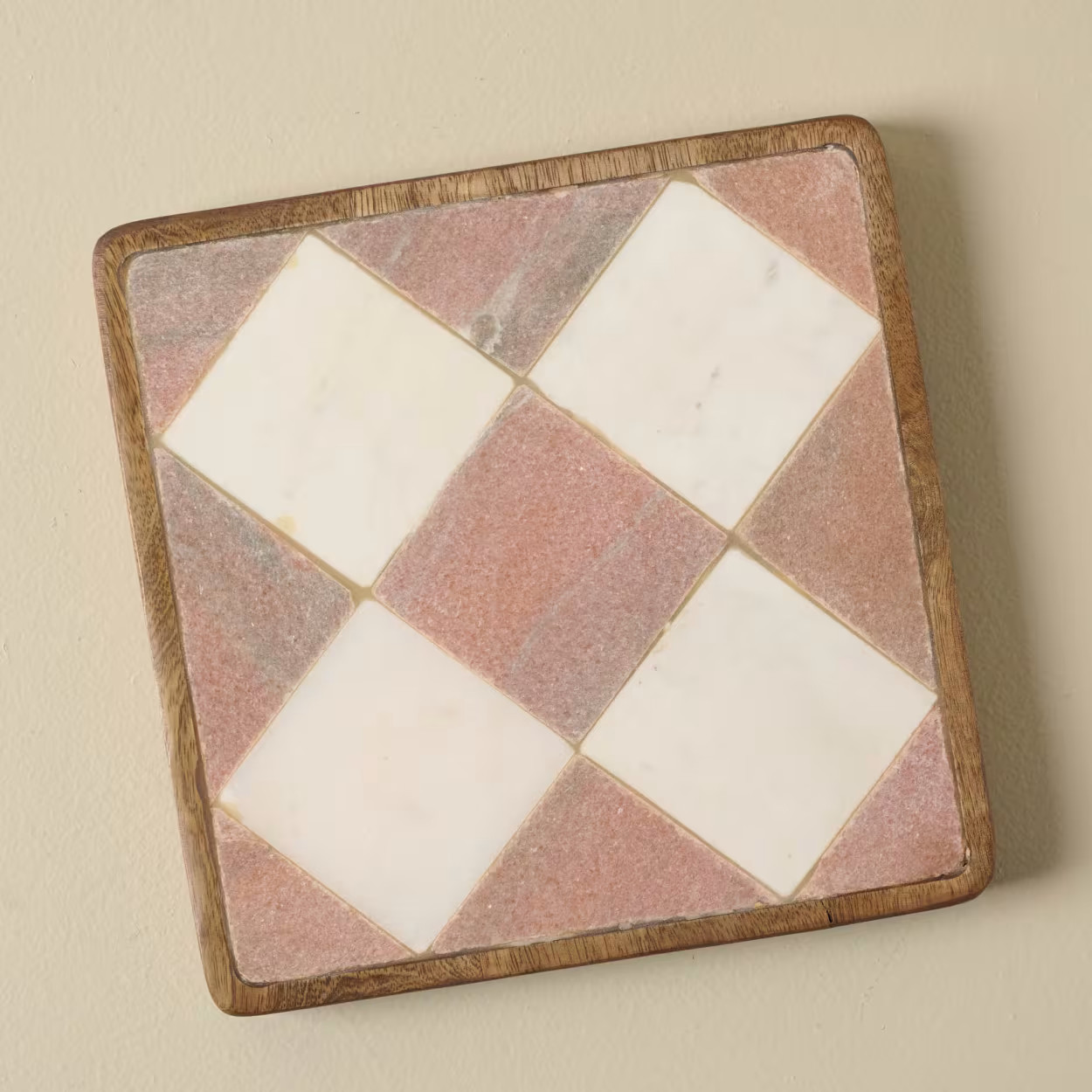 Carmella Checkered Marble Trivet | Magnolia