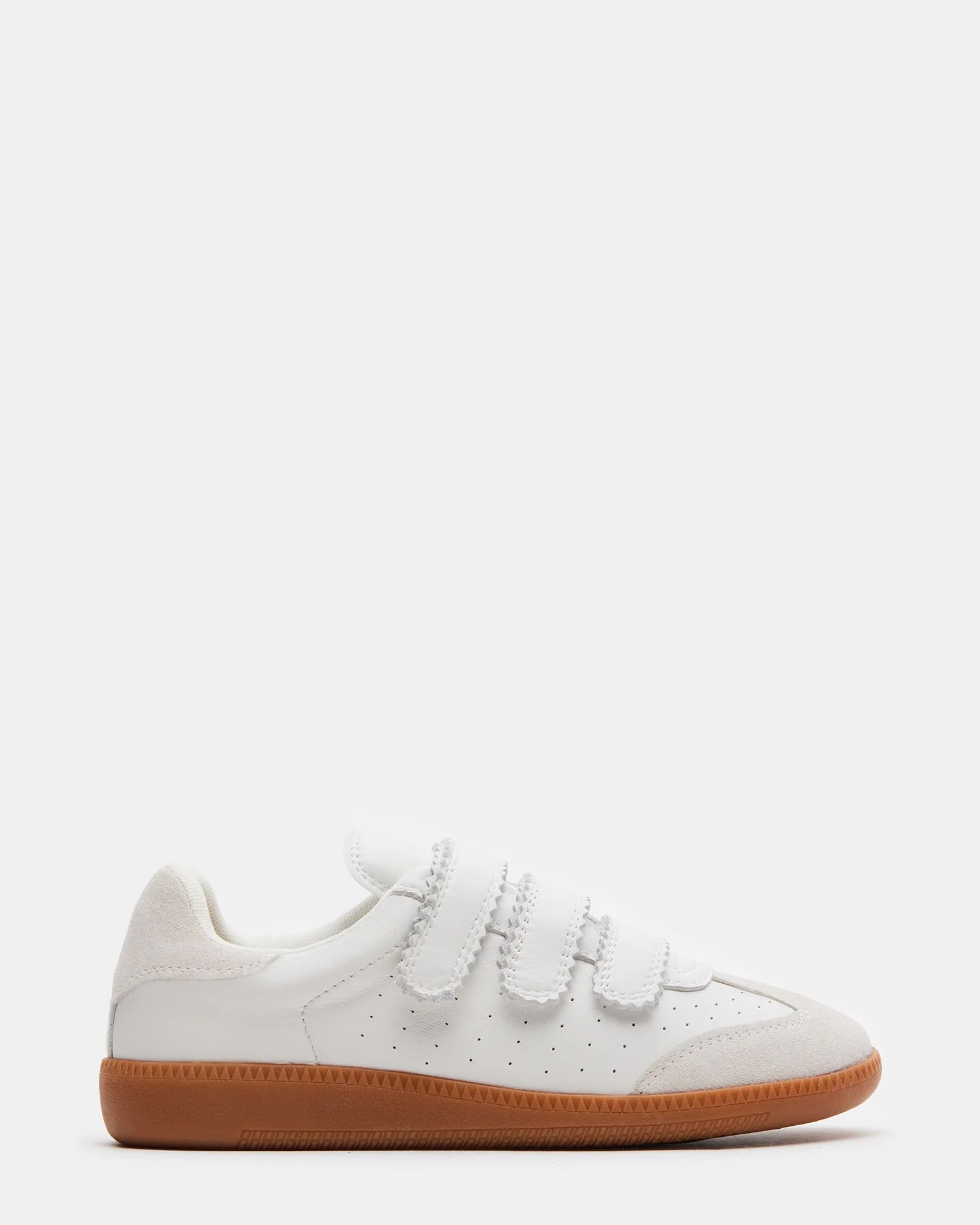 MOMENTUM White Velcro Low-Top Sneaker | Women's Sneakers | Steve Madden (US)