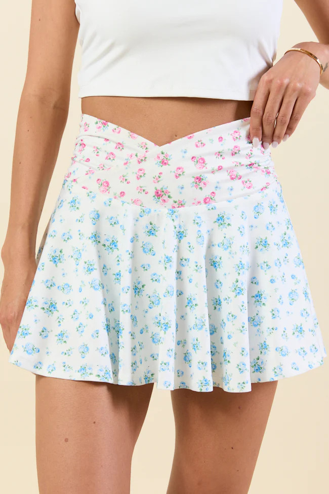Back At It Mixed Floral Skort | Pink Lily