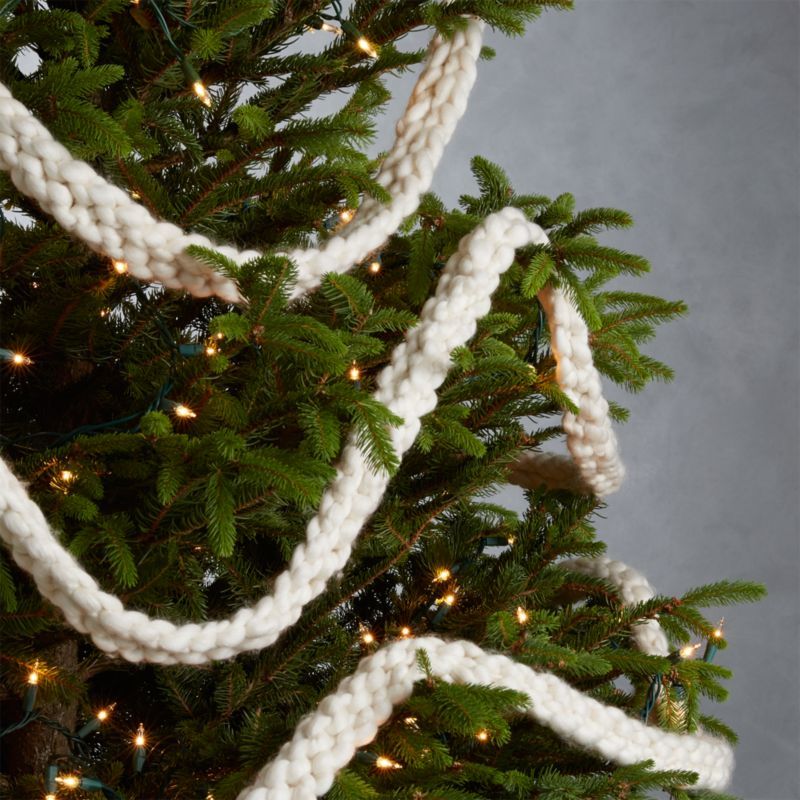 Cozy Knit Ivory Garland | Crate & Barrel