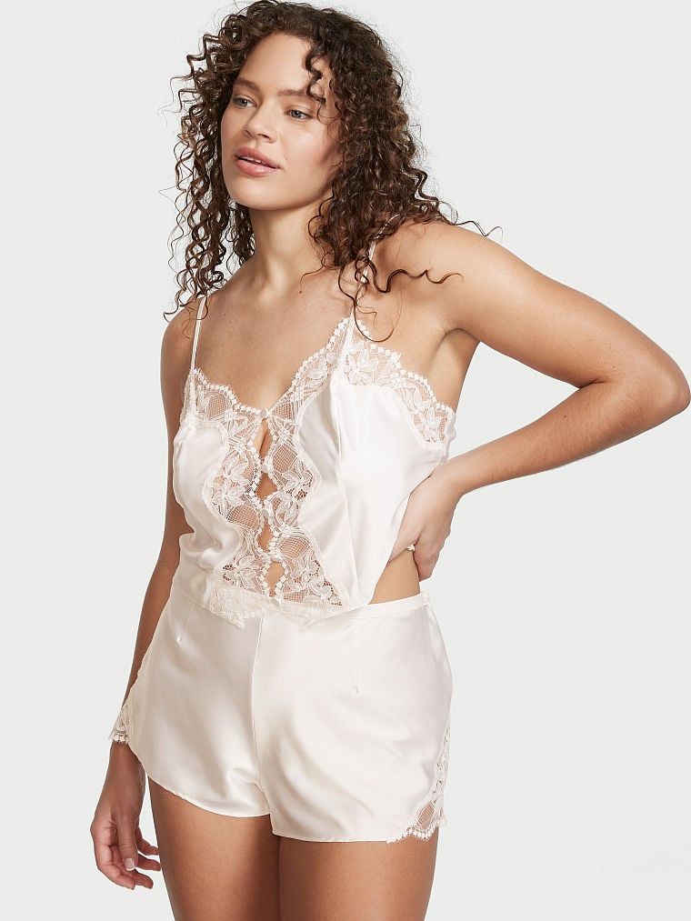 Button-Front Satin & Lace Cami Set | Victoria's Secret (US / CA )