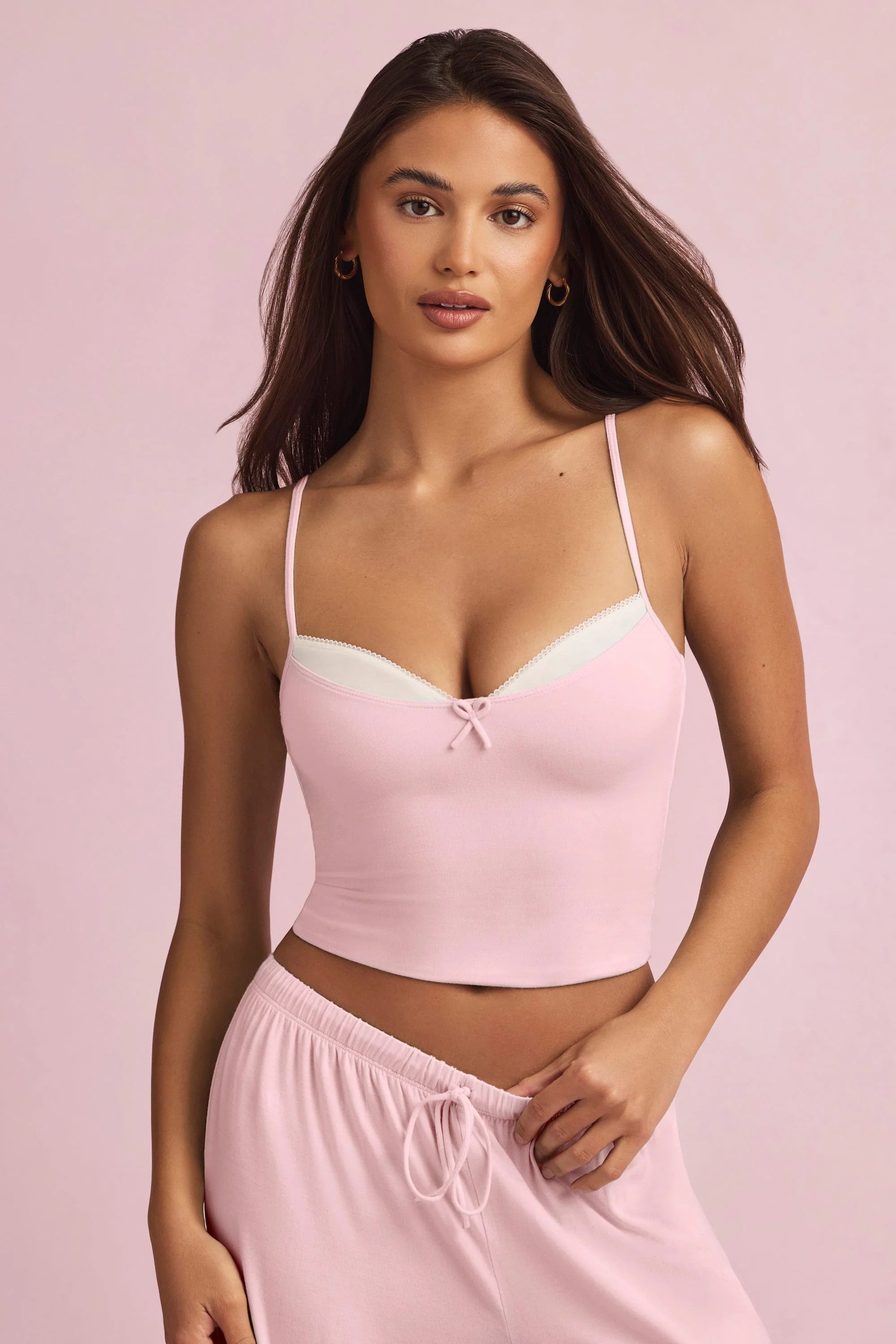 Modal Camisole Pyjama Top in Baby Pink | Oh Polly