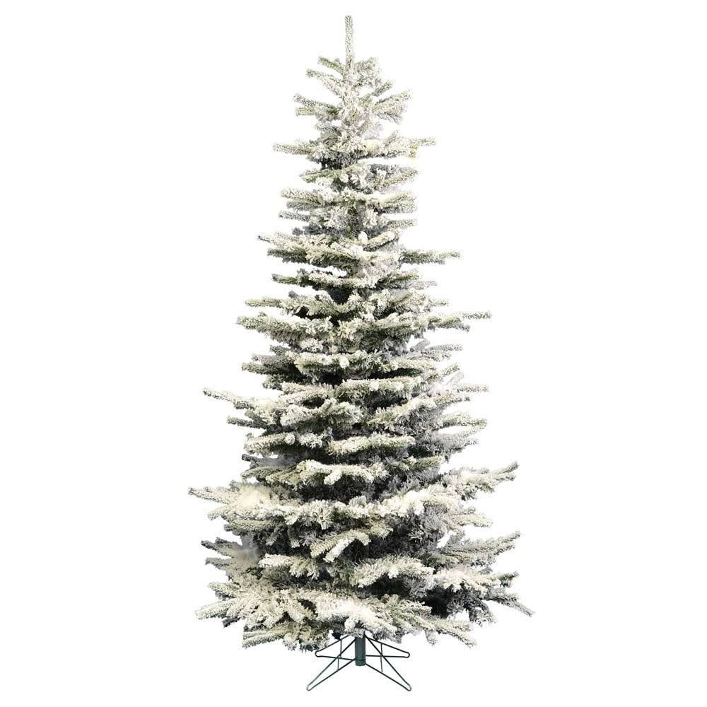 Perfect Holiday 6.5 ft Pre-Lit Christmas Tree Heavy Flocked Slim, 655 Tips, UL 400 Warm White LED... | Walmart (US)