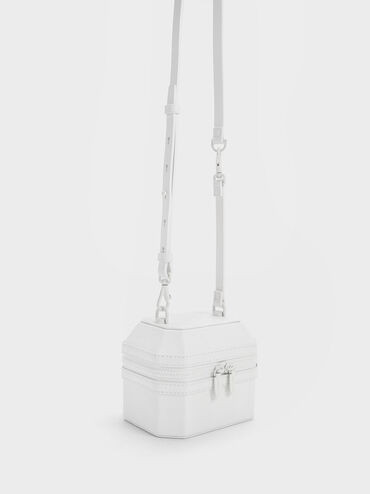 White Geometric Boxy Top Handle Bag | CHARLES & KEITH | Charles & Keith US
