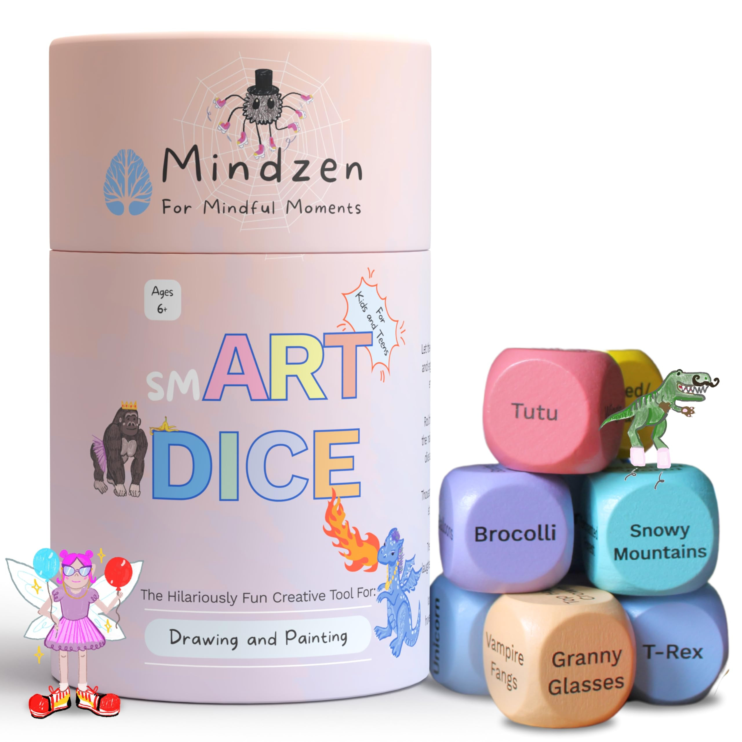 MINDZEN sm-Art DICE Drawing & Painting Game for Kids & Teens | Hilariously Fun Arts & Crafts Acti... | Amazon (UK)