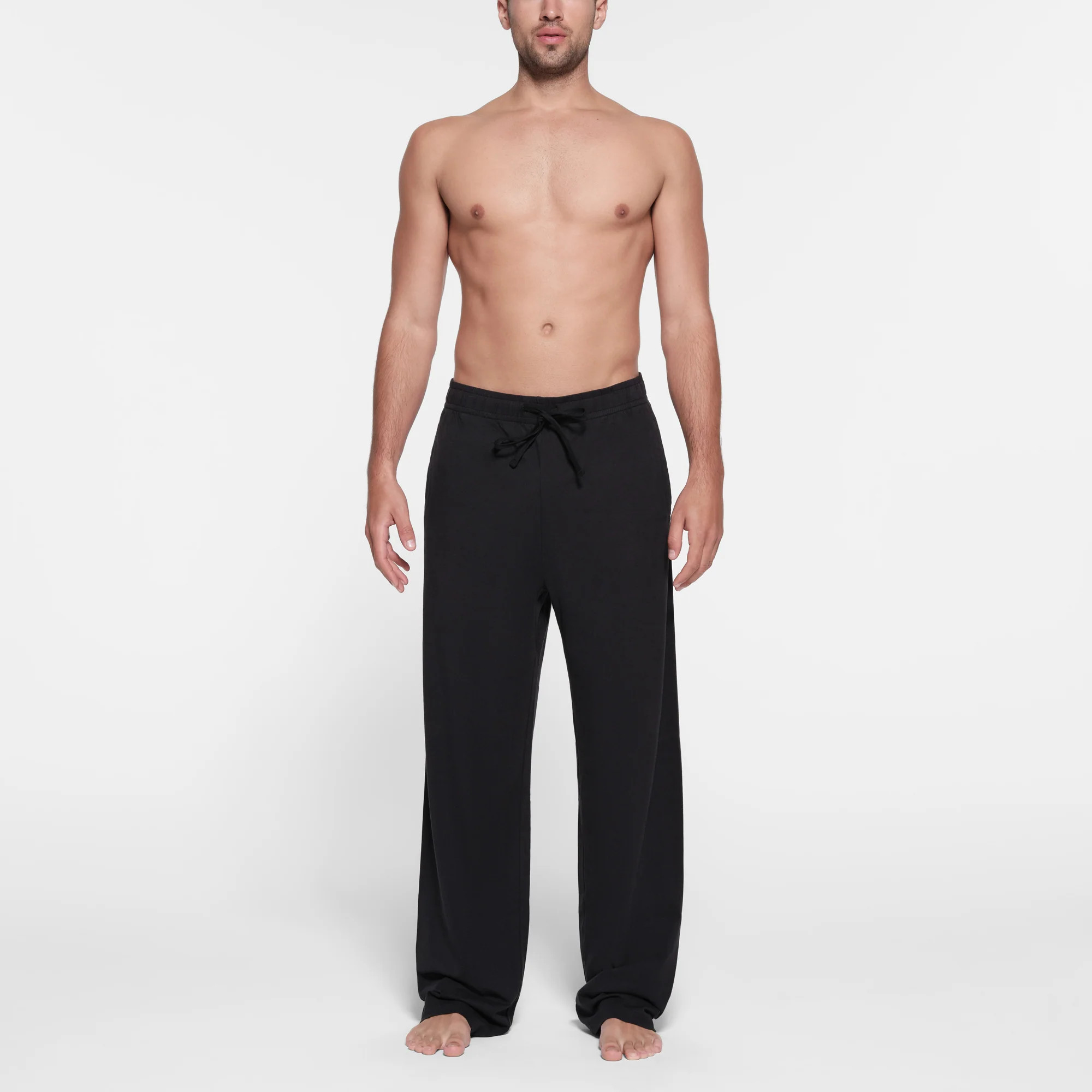 SKIMS Mens Relaxed Straight Leg Pant | Black | XL | Jersey Lounge | SKIMS (US)