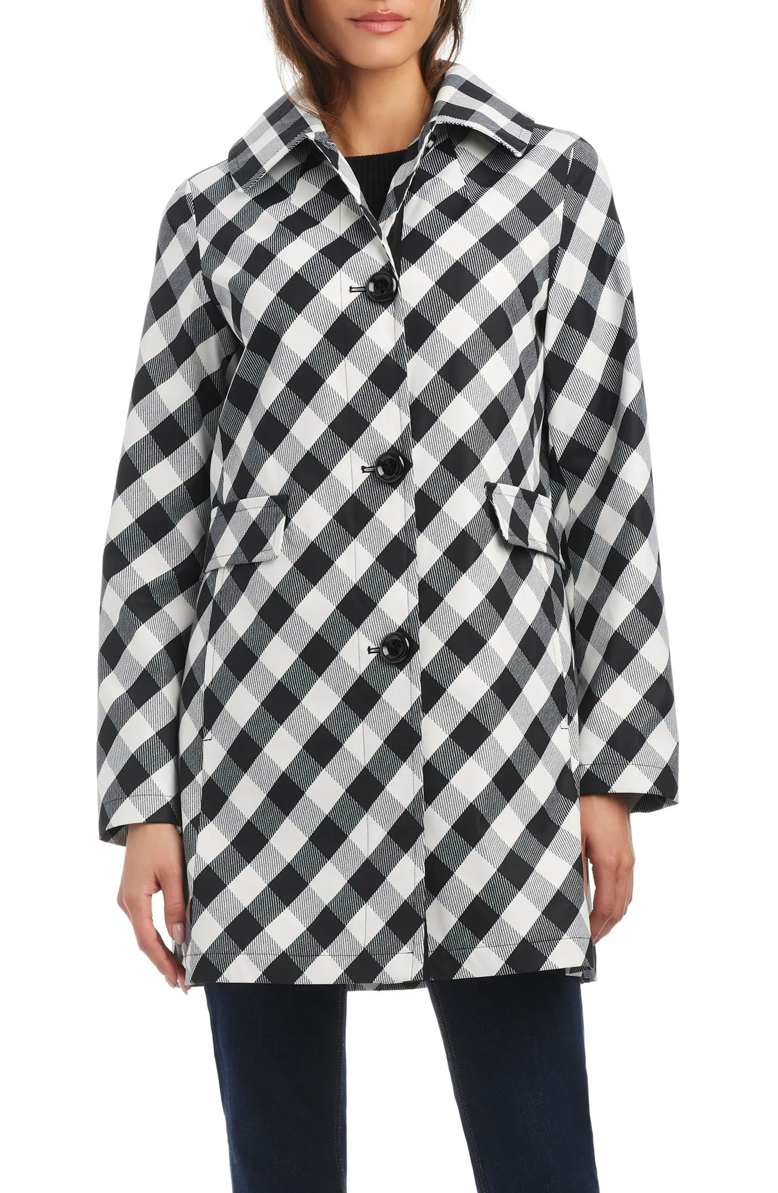 hooded water resistant a-line trench coat | Nordstrom Rack