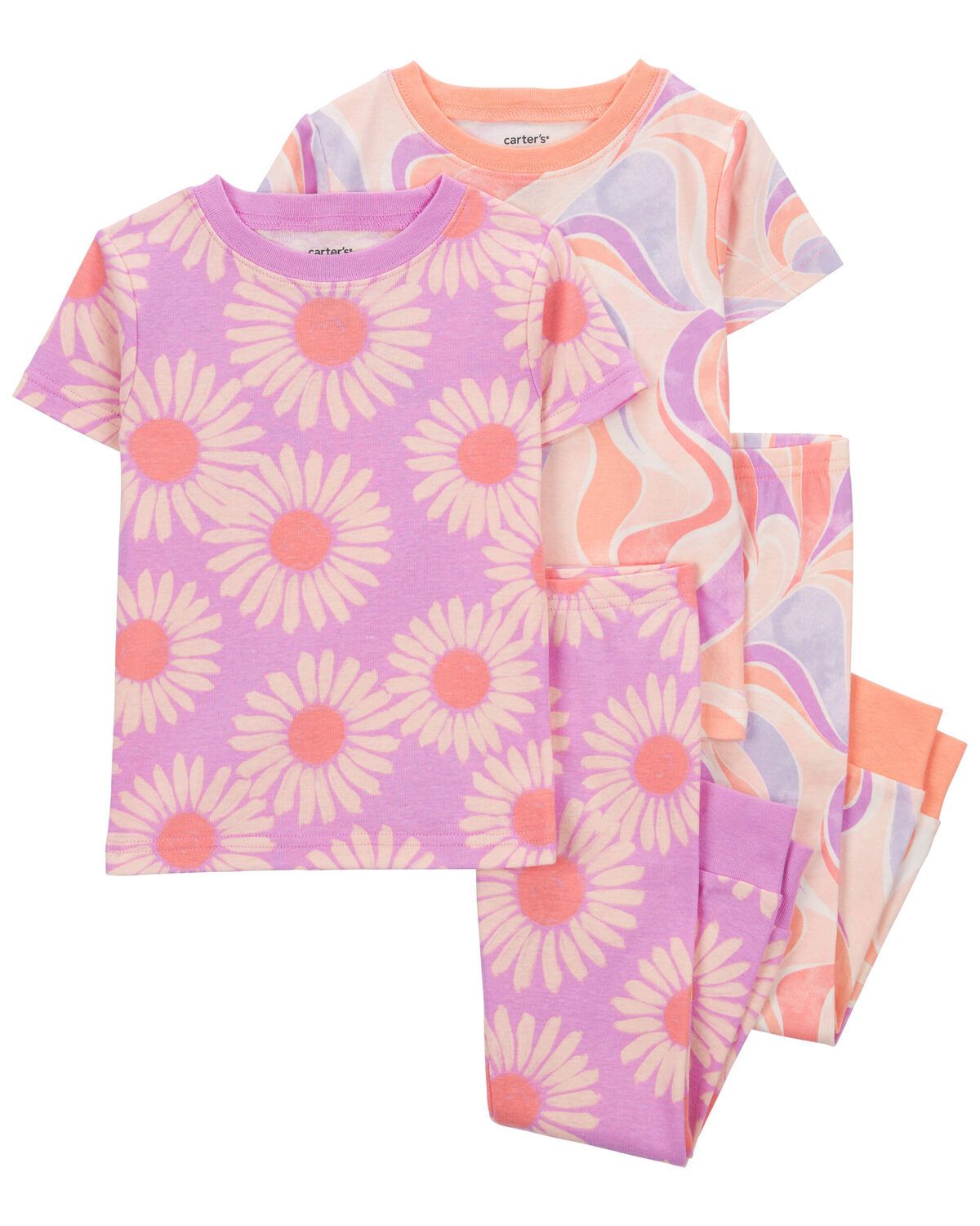 Baby 4-Piece Daisy 100% Snug Fit Cotton Pajamas | Carter's