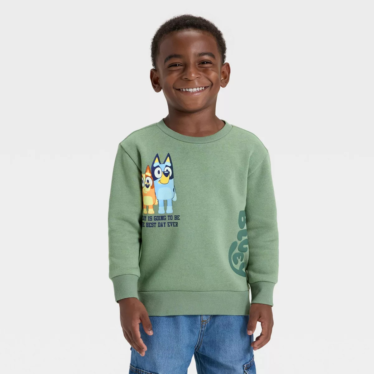 Toddler Boys' Bluey Bingo Fleece Sweatshirt - Green 2T | Target