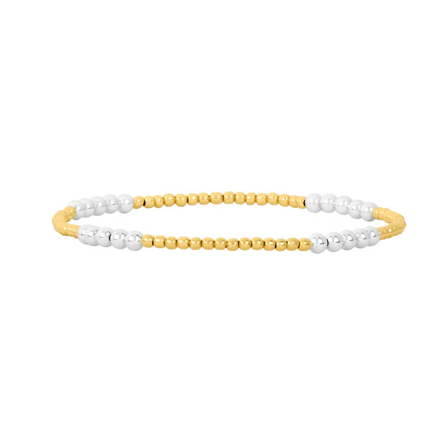 2MM Yellow Gold Filled Bracelet with 3MM Sterling Silver | Karen Lazar Design