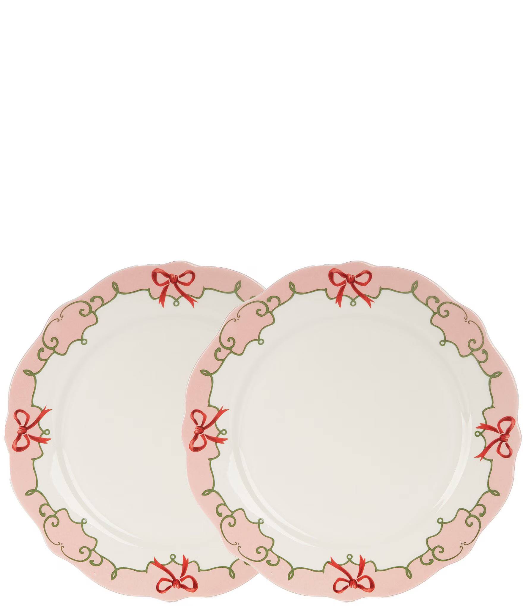Sweet Christmas Collection Pink Dinner Plates, Set of 2 | Dillard's