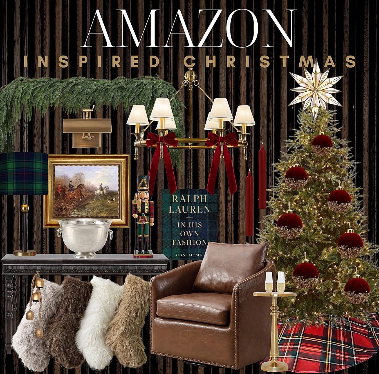 Amazon's luxe Christmas style! 🎄 Rich textures, layered plaids & warm leathers shine with timeless gold accents. ✨ Cozy charm meets designer-inspired elegance in a holiday look that feels like home.

#LTKHome #LTKSeasonal #LTKHoliday