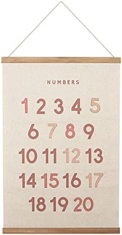 Bon et Beau 16×24 Inch Embroidered Number Poster with Wood Poster Hanger - Dusty Pink Wall Decor... | Amazon (US)