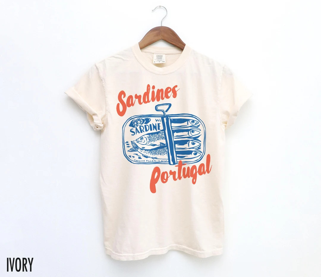 Sardines Shirt, Tinned Fish Shirt, Portugal Tshirt, Vintage Sardine, Coastal Aesthetic, Travel Sh... | Etsy (US)