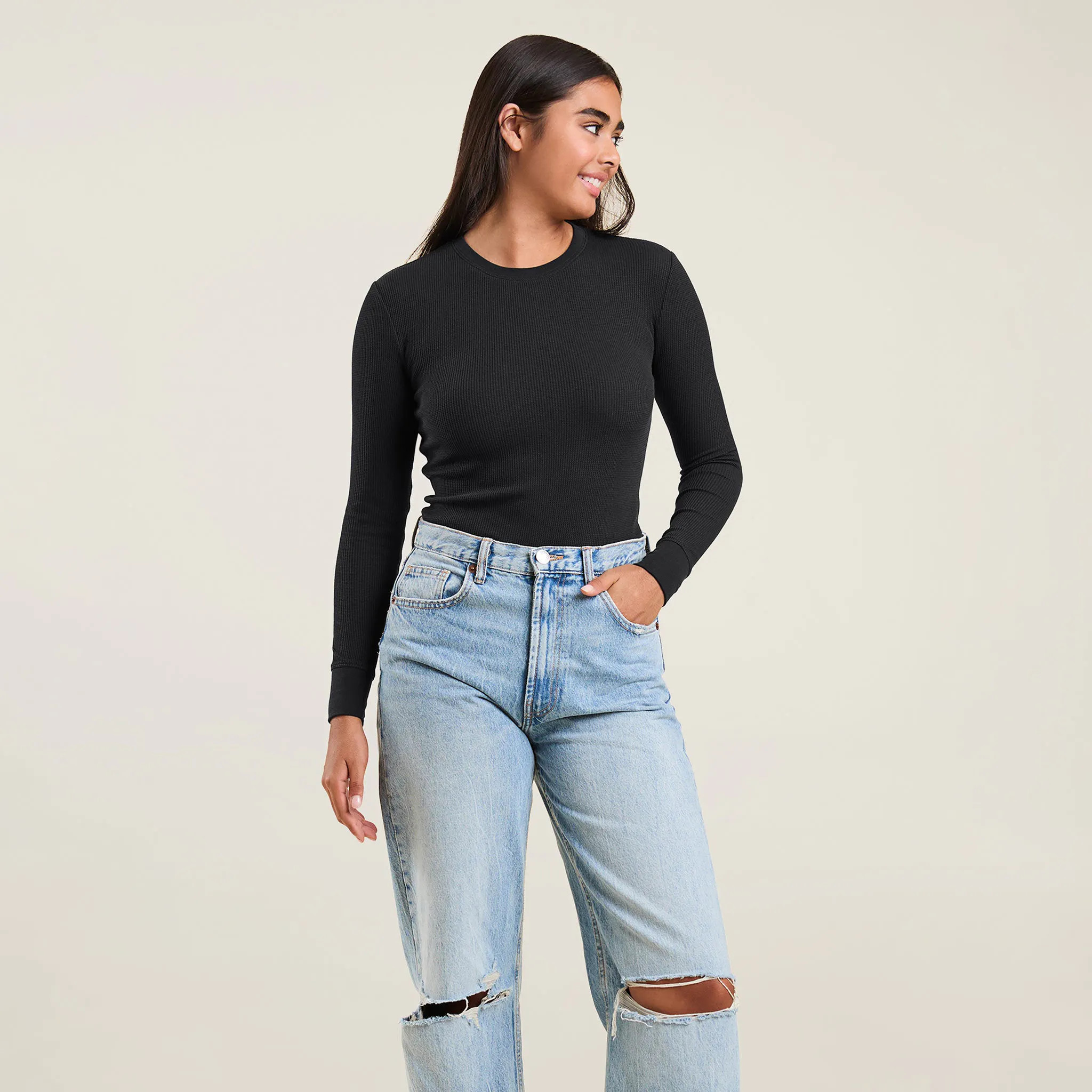 Waffle Bodysuit | Black - nuuds | nuuds