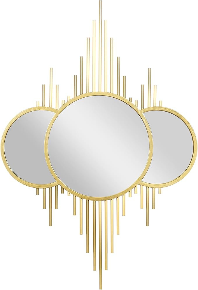 CosmoLiving by Cosmopolitan Metal Round Wall Mirror, 27" x 1" x 39", Gold | Amazon (US)