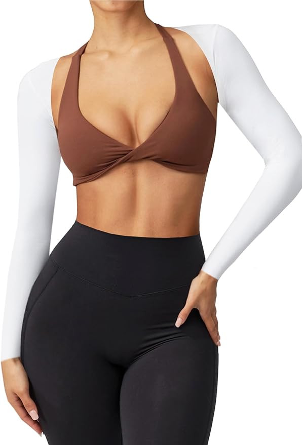 Women Bolero Shrug Long Sleeve Open Front Workout Ballet Shrug Arm Sleeves | Amazon (US)