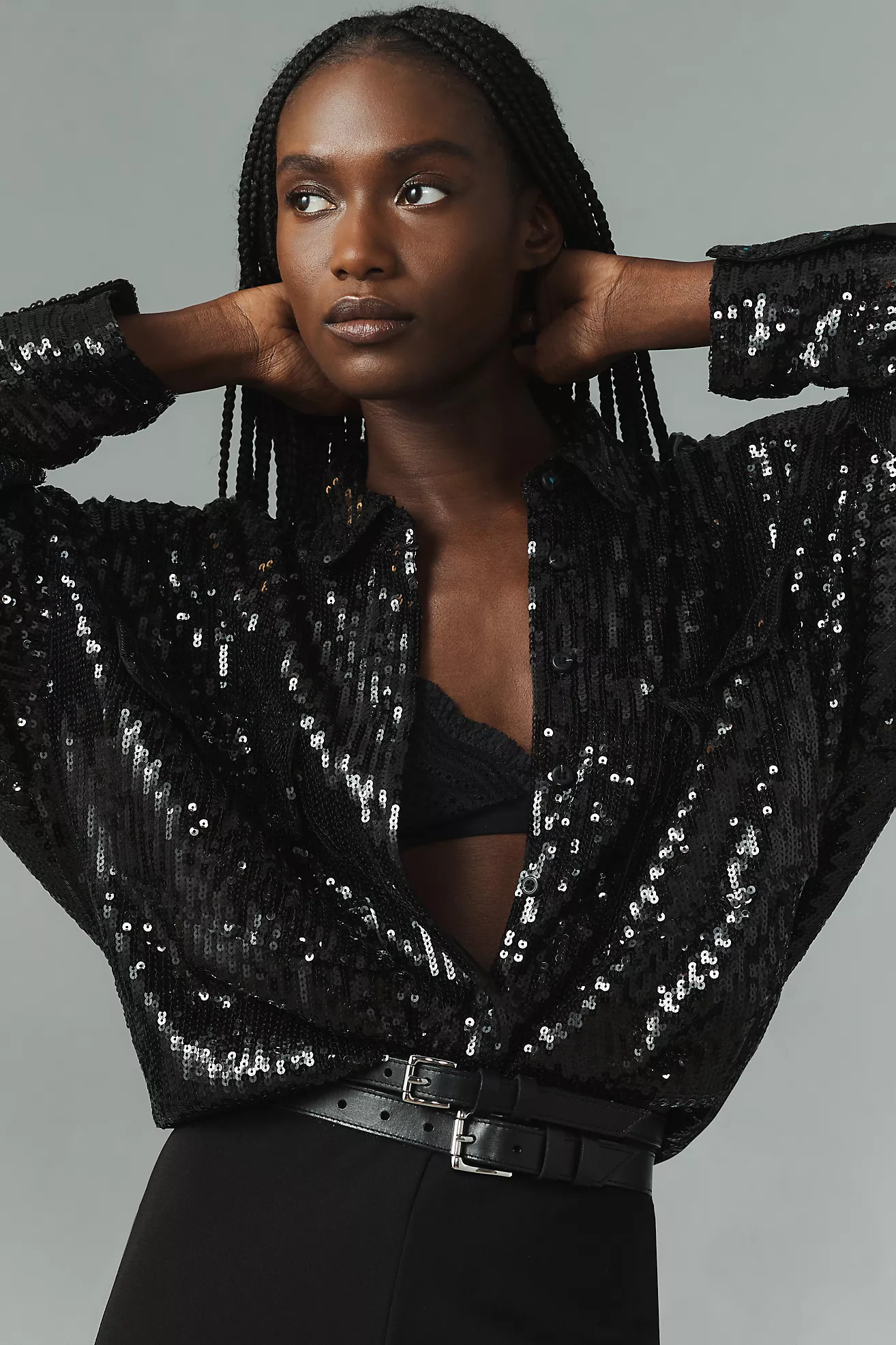 Pilcro Sequin Buttondown Shirt | Anthropologie (US)