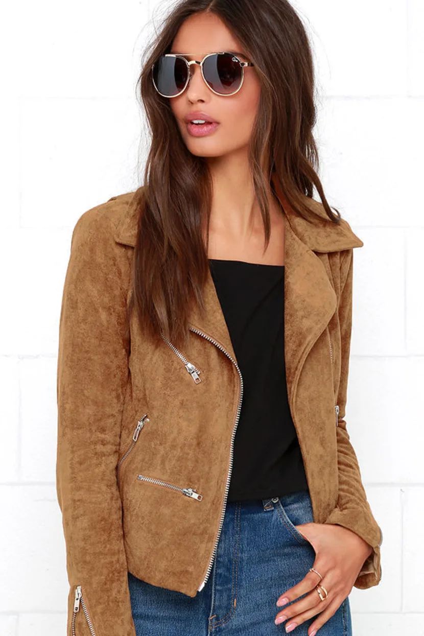 Suede with Love Tan Suede Moto Jacket | Lulus (US)