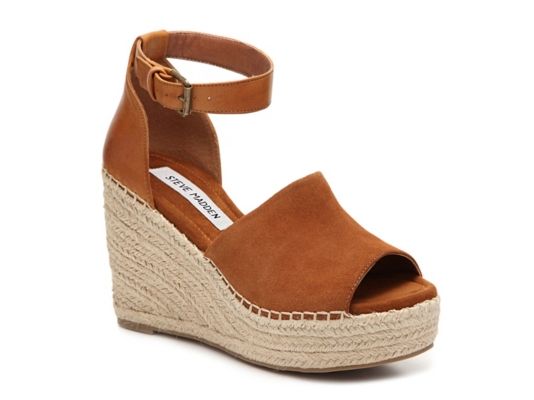 Women's Steve Madden Jaylen Wedge Sandal - Cognac | DSW