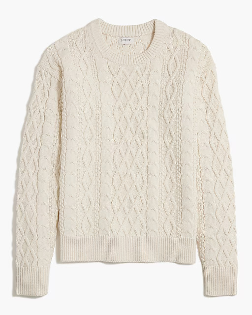 Cable crewneck sweater | J.Crew Factory