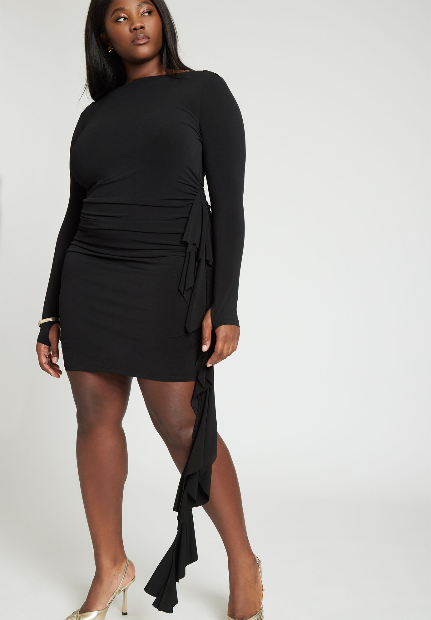 Side Ruffle Mini Dress | Eloquii