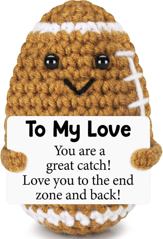 Valentines Day Gifts for Him Her Boyfriend Girlfriend, To My Love Birthday Handmade Crochet Footb... | Amazon (US)