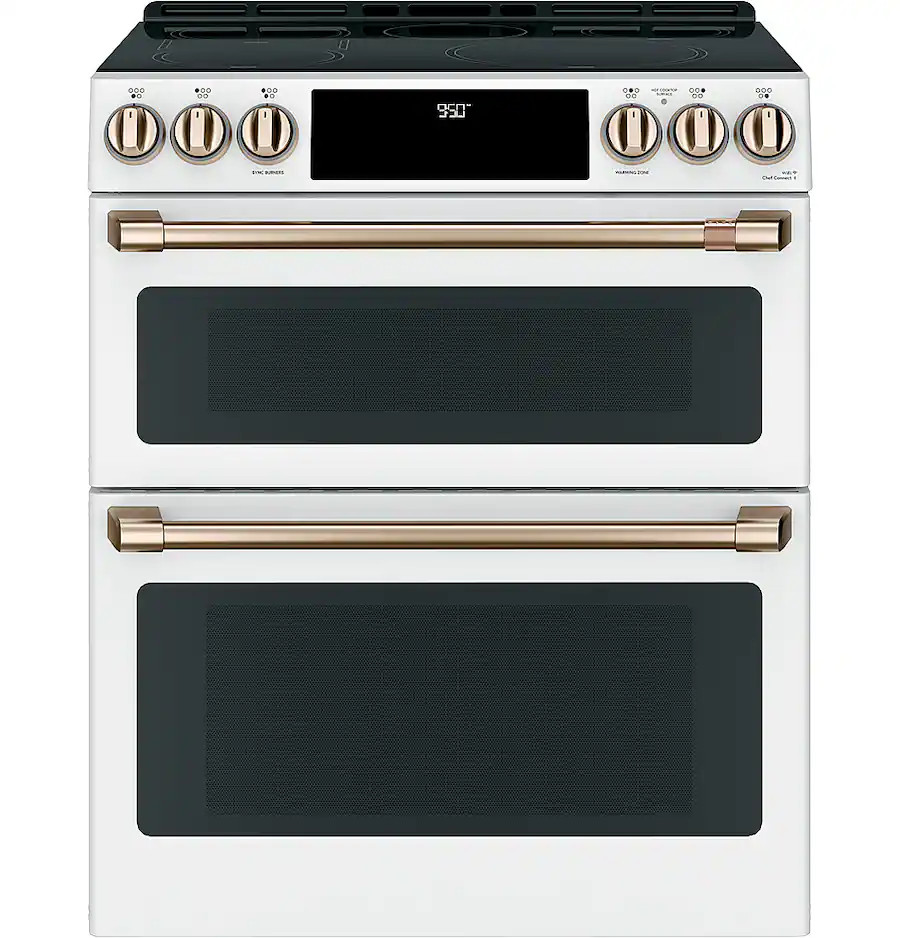 Café - 7.0 Cu. Ft. Slide-In Double Oven Electric Induction Convection Range - Matte White | Best Buy U.S.