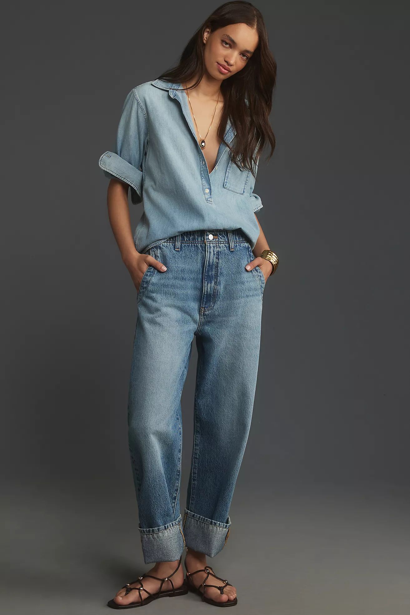 The Lonnie Cuffed Crop Jeans by Pilcro | Anthropologie (US)