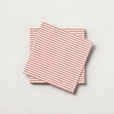 14ct Multi Stripe 3-Ply Disposable Cocktail Napkin Red/White - Hearth & Hand™ with Magnolia | Target