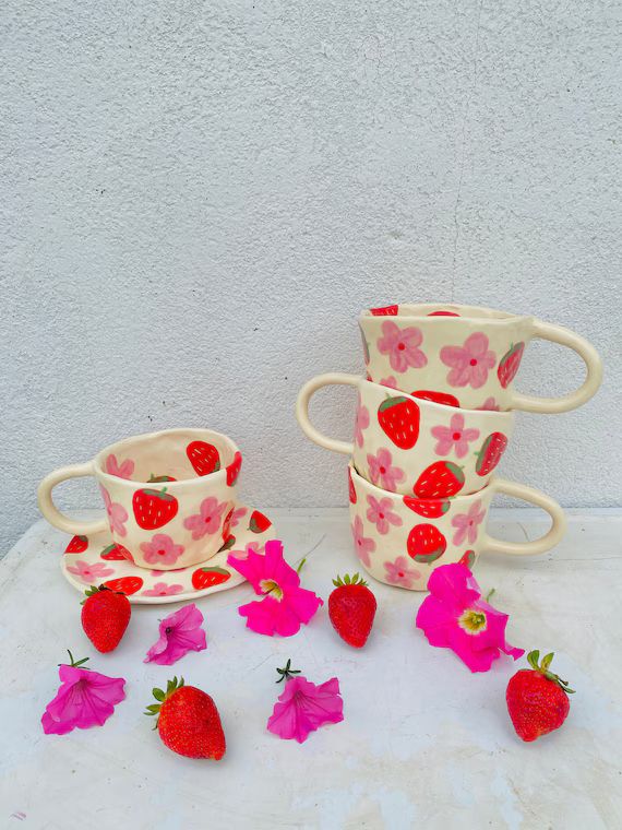 Preorder:strawberry Fields Handmade Ceramic Mug-clay Mug - Etsy | Etsy (US)