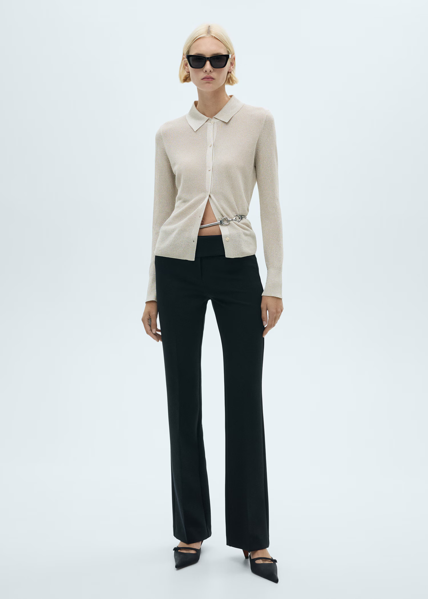 Lurex knitted shirt - Women | MANGO United Kingdom | MANGO (UK)