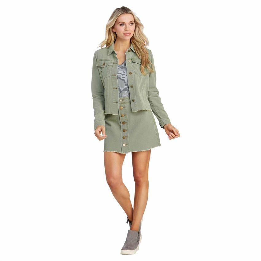 Colton Sage Green Denim Jacket | Mud Pie (US)