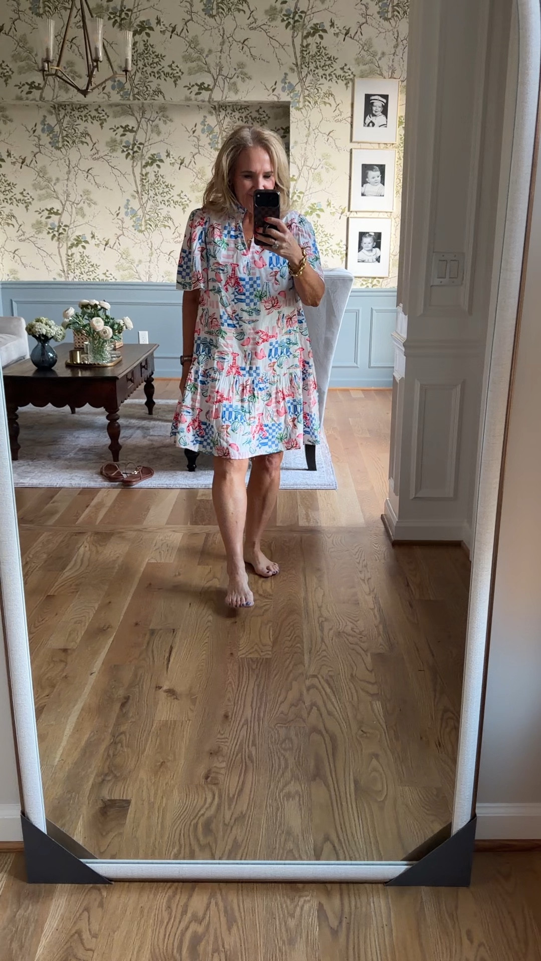 Especially summer print dress. Fully lined. Lightweight. Cute lobsters and summer designs. Wearing a medium very roomy. Would be cute as a coverup too. Memorial Day beach day 4th of July summer dress 

#LTKOver40 #LTKSaleAlert #LTKSeasonal