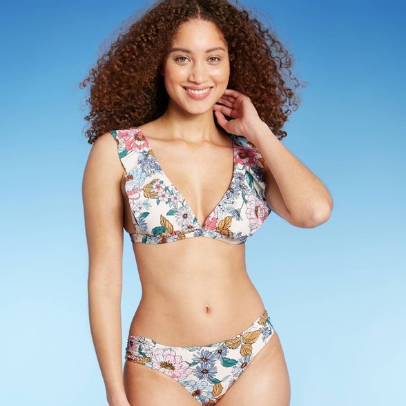 Women's Soft Ruffle Bralette Bikini Top - Kona Sol™ Multi | Target