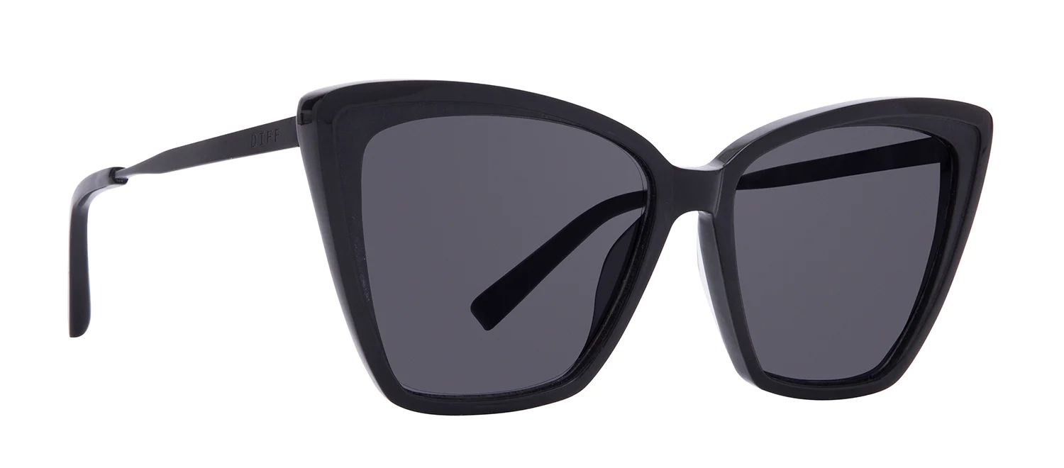 DIFF Becky II Black Cat Eye Polarized Sunglasses | SOLSTICE