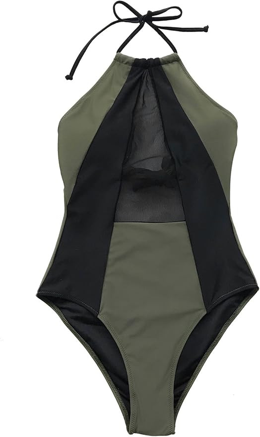 CUPSHE Women's Take My Heart Mesh One-Piece Swimsuit Beach Swimwear Bathing Suit | Amazon (US)
