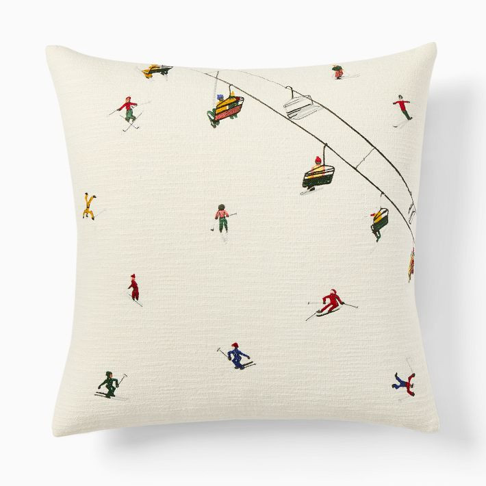St. Jude Embroidered Skier Pillow Cover | West Elm (US)